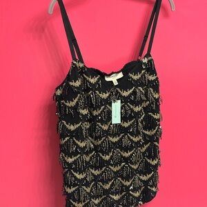 Black and Gold Beaded Women’s Top